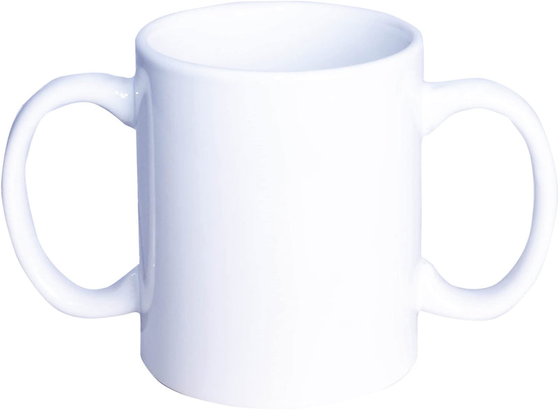 Aidapt Two Handled Ceramic Mug Ideal for Users with Weak Grip/Parkinsons (White) White - BeesActive Australia