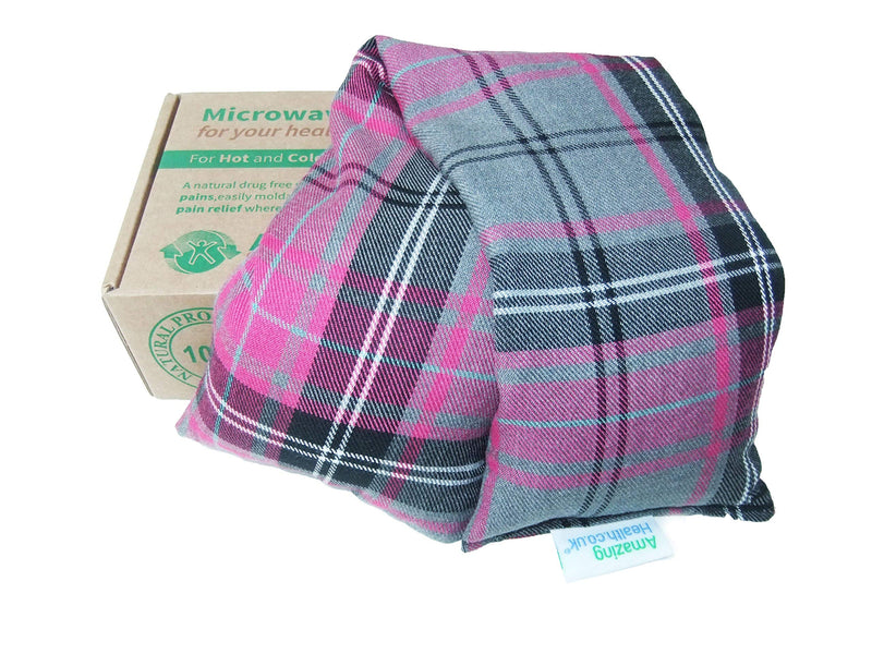 Unscented Microwave wheat bag-UK Made - NON Scented Pink Tartan Cotton Made in Britain - BeesActive Australia