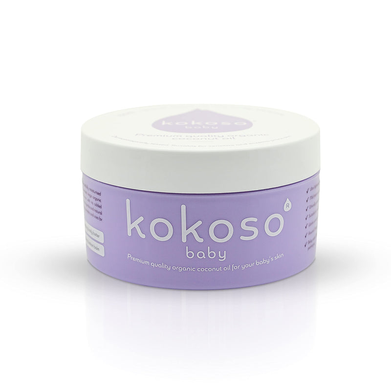 Kokoso Baby Organic Coconut Oil – Moisturising 100% Natural Baby Oil for Baby Massage, Dry, Sensitive and Normal Baby Skin – 168g - BeesActive Australia