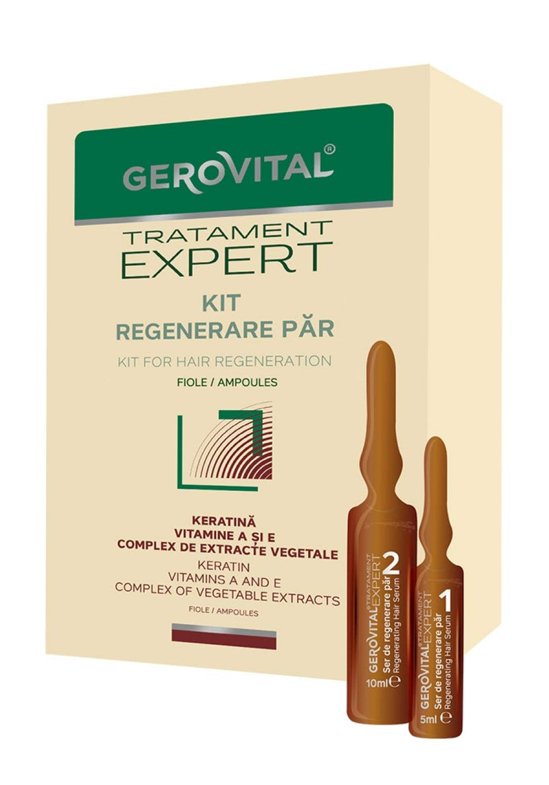 Serum Kit for Hair Regeneration, Stimulates the Hair Growth, Hidrates the Hair and Prevents Its Loss, Gerovital Tratament Expert - BeesActive Australia