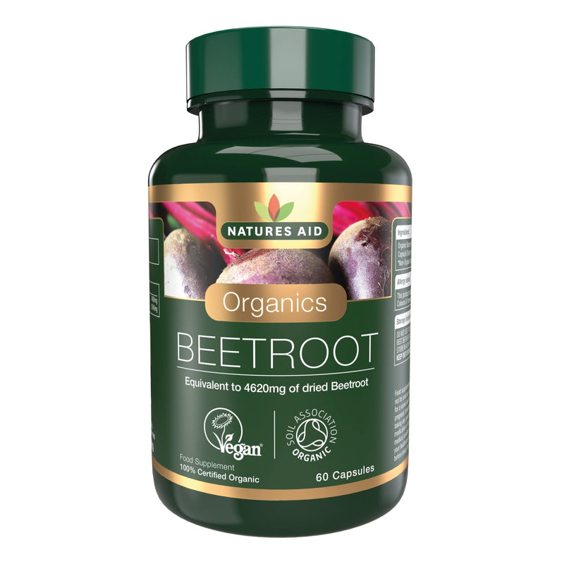 Natures Aid Beetroot Capsules, Equivalent to 4620 mg Dried Beetroot, Vegan, 60 Capsules - BeesActive Australia