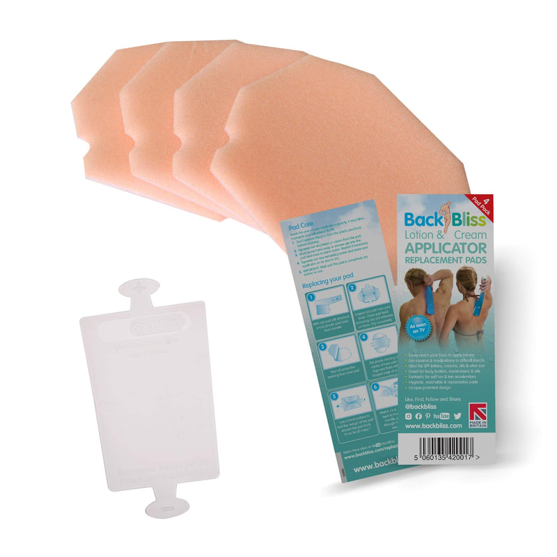 BackBliss LARP4 4 Replacement Refill Pads and 1 Pad Back 4 Pack for back lotion applicators Pack of 4 - BeesActive Australia