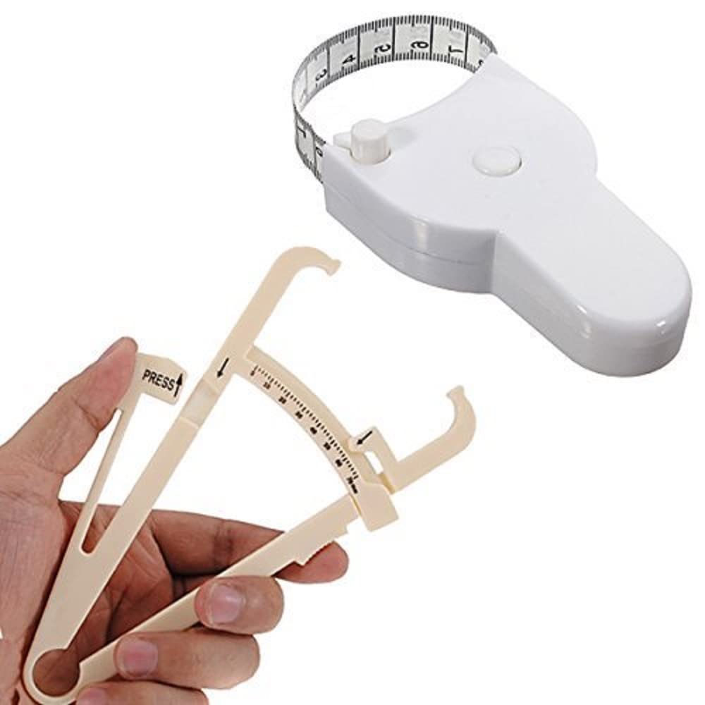 Body Fat Caliper + Body Tape Mass Measuring Tester Fitness Weight Loss Muscle by BOOLAVARD - BeesActive Australia