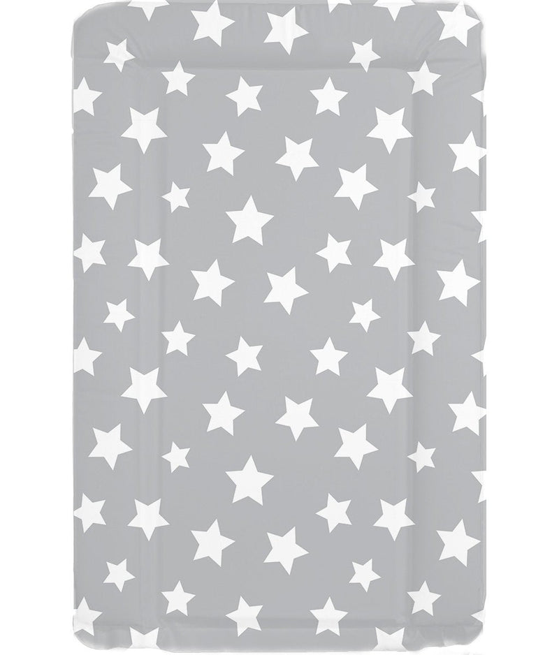 Deluxe Unisex Baby Waterproof Wipeable Changing Mat with Raised Edges - Grey with White Stars - BeesActive Australia