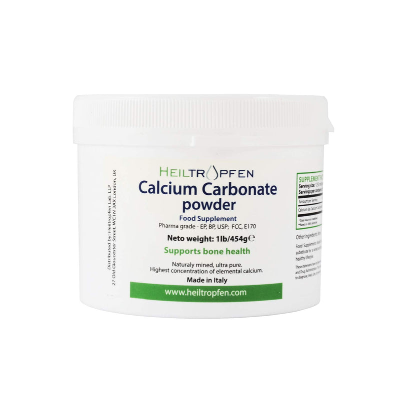 Heiltropfen Calcium Carbonate Powder | Pharmaceutical grade | 1 Pound - 454 g | Highest purity Limestone - BeesActive Australia