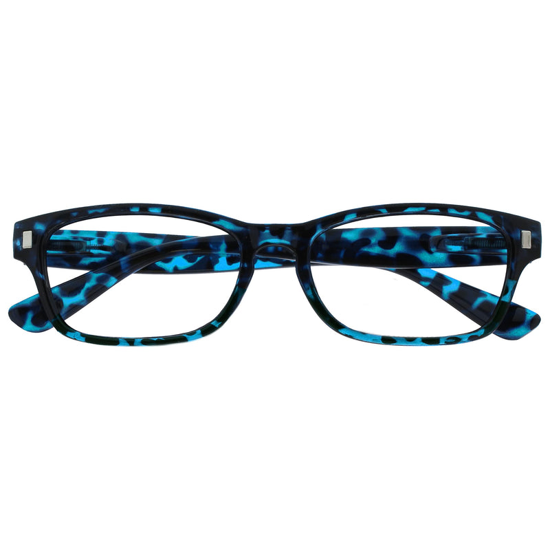 UV Reader Blue Tortoiseshell Reading Glasses Mens Womens Spring Hinges UVR010BL +1.00 +1.00 Magnification - BeesActive Australia