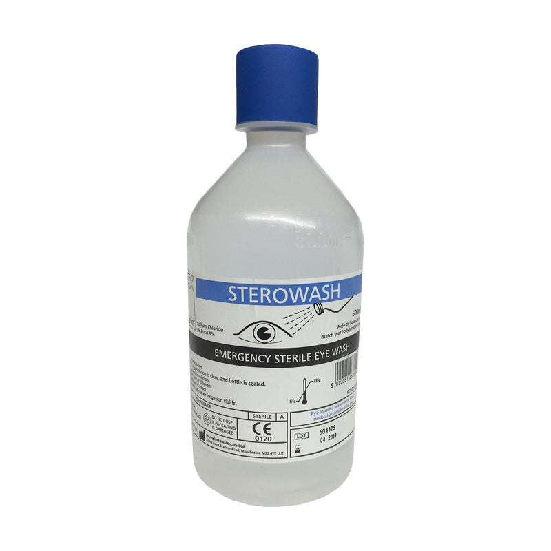 Single Bottle of STEROWASH STERILE Sodium Chloride 500ML First AID Wound Cleaning Saline Eye WASH - BeesActive Australia