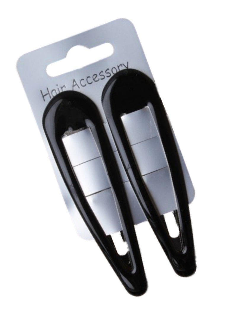 Pair of Large Black Hair Clips Snap Bendies Sleepies 9cm (3.5") by Pritties Accessories - BeesActive Australia