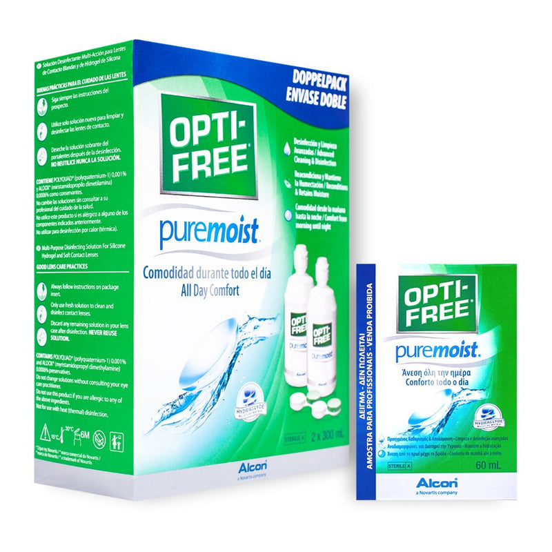 OPTI-FREE Ever Moist (Pure Moist) Contact Lens Solution (3 Months Supply PLUS FREE 60ml) 2x 300ml + 60ml by Alcon - BeesActive Australia