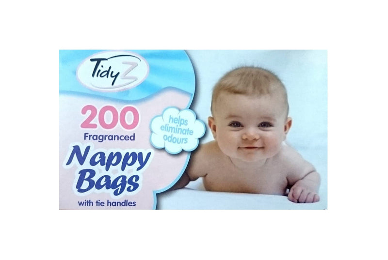 200 pk Tidy Z Disposable Tie Handle Nappy Bags Fragranced Scented 200 Count (Pack of 1) - BeesActive Australia