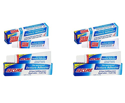 2 pack of FittyDent Secure Denture Adhesive - 0.7 Ounces - Zinc Free, 12 Hour Holding Power,Good Value - 1x Per Day,We Improve Quality of Life - BeesActive Australia