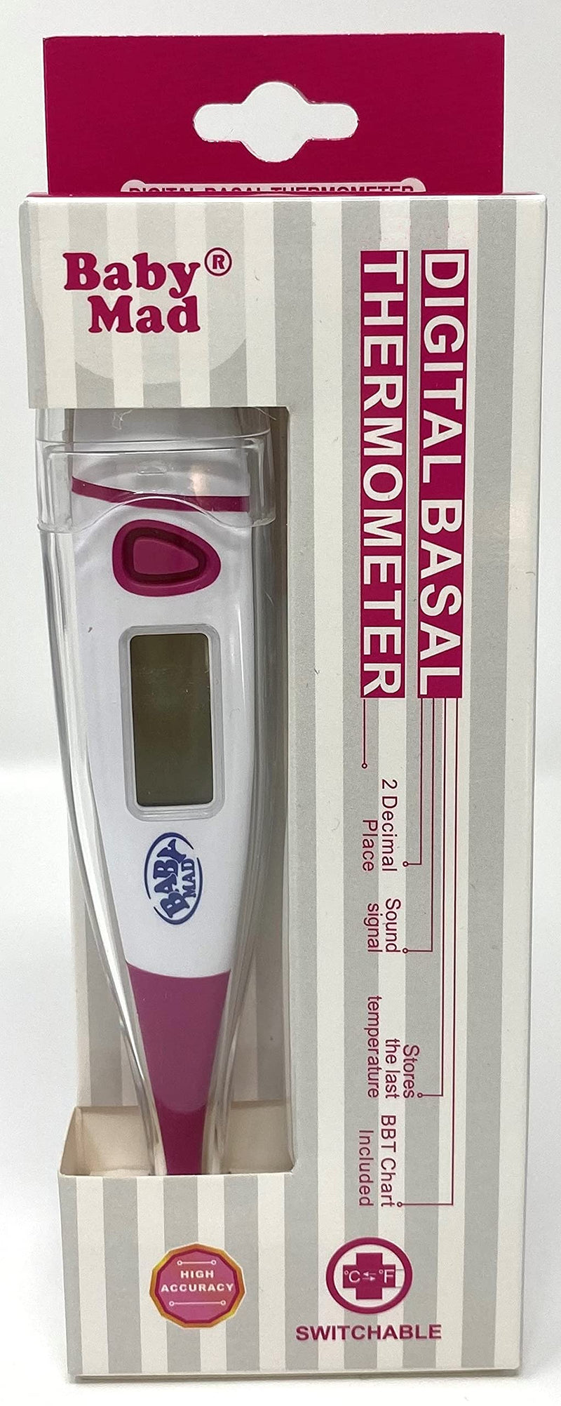 Basal Thermometer + Case + BBT Fertility Chart Ovulation Temperature Test Thermometer Centigrade/Fahrenheit - BeesActive Australia