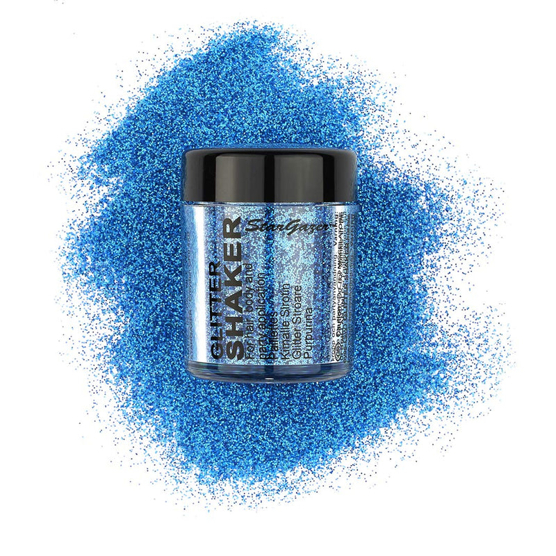 Stargazer Starlight Glitter Shaker, Blue Halo. Cosmetic glitter powder for use on the eyes, lips, face, body, hair and nails. - BeesActive Australia