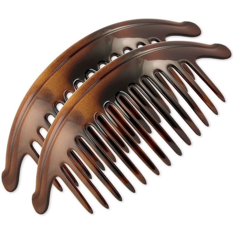 Ebuni | Large 16cm Interlocking Hair Combs (Tortoiseshell (Brown)) | Made in France Tortoiseshell (Brown) - BeesActive Australia