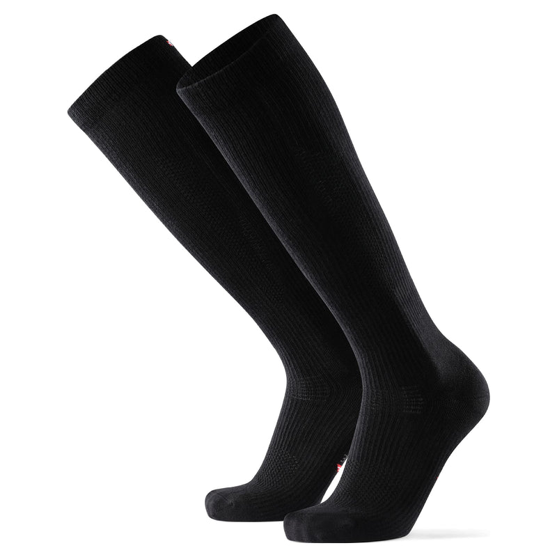 DANISH ENDURANCE Graduated Compression Socks, Organic Cotton, 14-18 mmHg, Flight socks, Women & Men Black 6-8 - BeesActive Australia