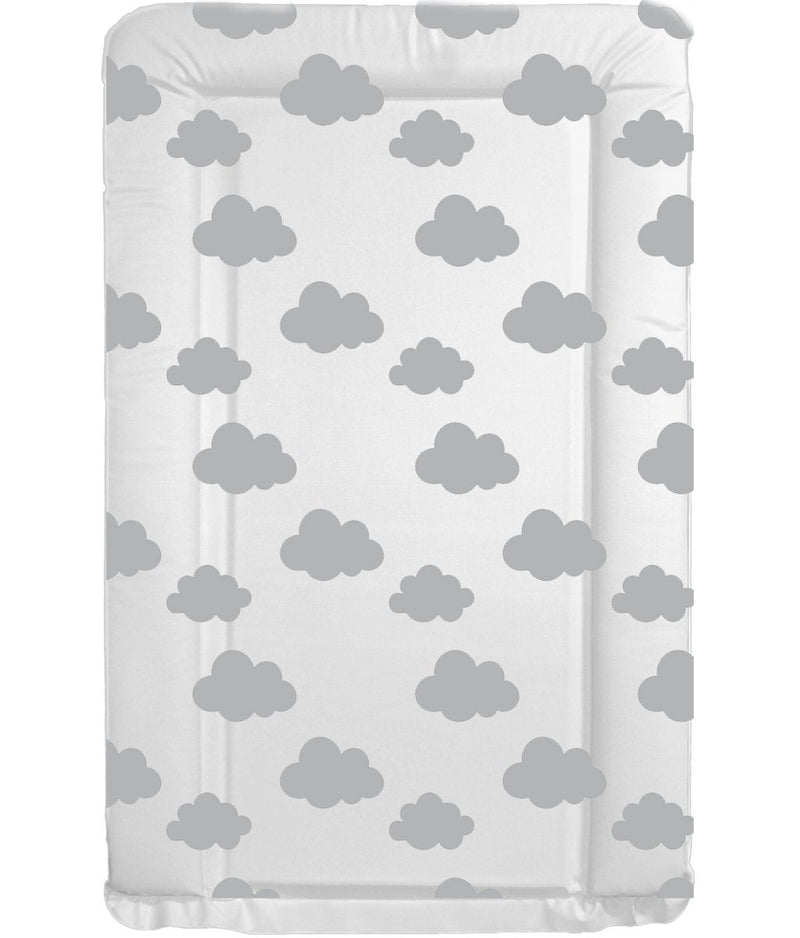Deluxe Unisex Baby Waterproof Changing Mat with Raised Edges - Unique Grey and White Cloud Design - BeesActive Australia