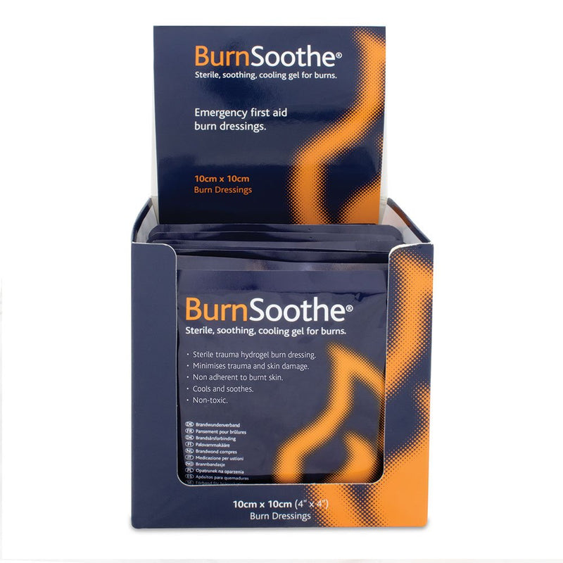 BurnSoothe REL394 Sterile Soothing and Cooling Gel for Burns, 10cm x 10cm - Pack of 10 - BeesActive Australia