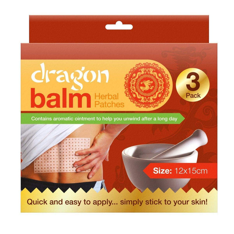Dragon Balm Herbal Patches (Bundle of 3 Packs) Ancient Chinese Herbal Remedy 12 x 15 centimetres - BeesActive Australia