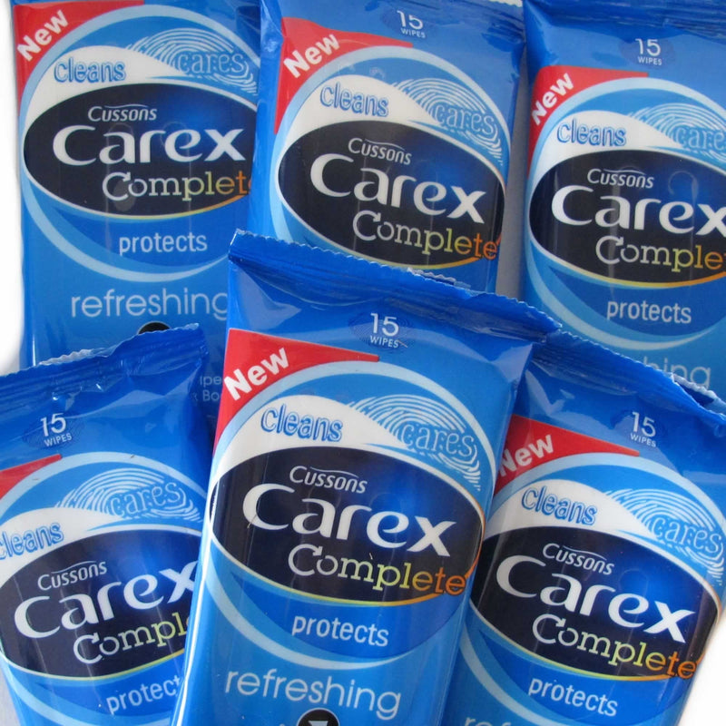 Cussons Carex Complete 15 Wipes Refresh Protect For Hands Face And Body Baby And Adult (Pack Of 6) - BeesActive Australia