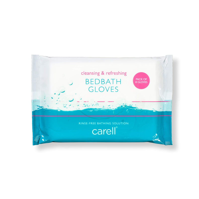 Carell Bed Bath Gloves - Easy to use, Containing Aloe Vera - Dermotologically Tested, Alcohol-Free - Pack of 8 Gloves - BeesActive Australia
