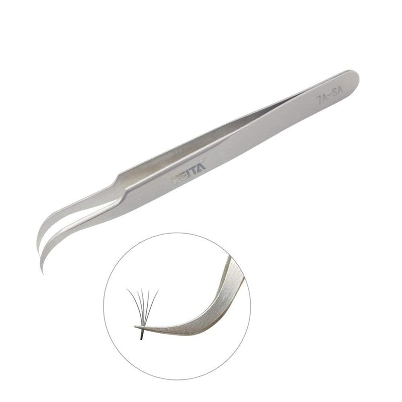 Individual Eyelash Tweezers - FEITA Professional Stainless Steel Curved Tweezer Precision for 3D Volume Eyelash Extension (1 Pc) - BeesActive Australia