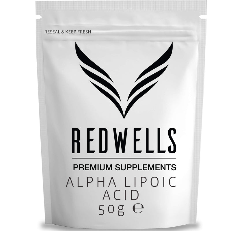 Alpha Lipoic Acid Powder REDWELLS Antioxidant GMO Free & Vegan - 50g Pack 50 g (Pack of 1) - BeesActive Australia