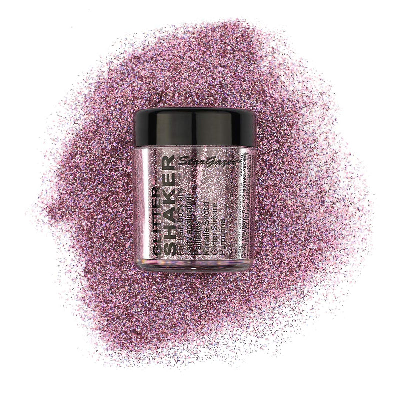Stargazer Starlight Glitter Shaker, Pink Nebula. Cosmetic glitter powder for use on the eyes, lips, face, body, hair and nails. - BeesActive Australia