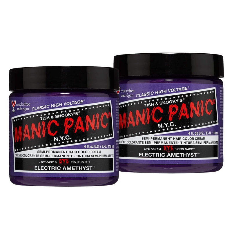 Manic Panic - Electric Amethyst Classic Creme Vegan Cruelty Free Purple Semi Permanent Hair Dye - 2 x 118ml 118 ml (Pack of 2) - BeesActive Australia