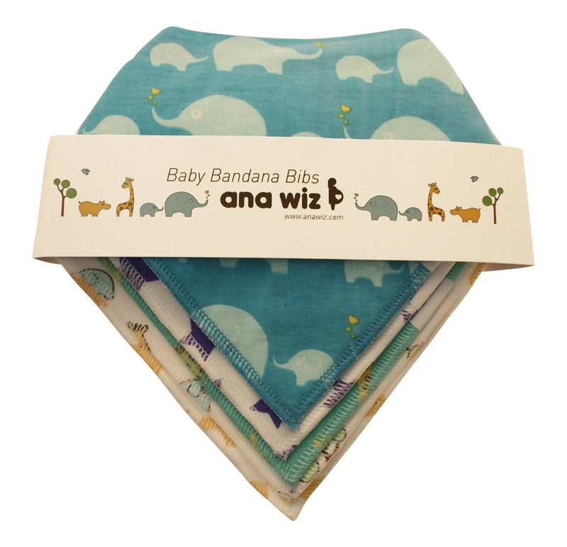 Premium Baby Bandana Bibs, 100% Organic Cotton, Set of 5 Unique Designs (Boys Set) Boys Set - BeesActive Australia