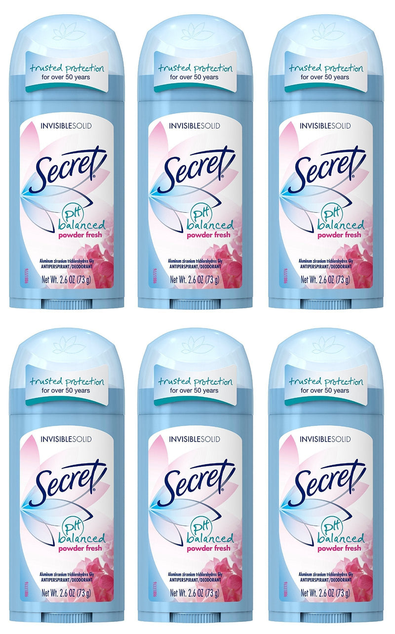 Secret Original Anti-Perspirant/Deodorant, Invisible Solid, Powder Fresh, 2.6 Ounces 2.6 Ounces (Pack of 6) - BeesActive Australia