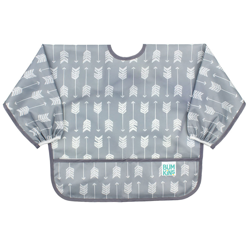 Bumkins Sleeved Bib, Baby Bib, Toddler Bib, Smock, Waterproof, Washable, Stain and Odor Resistant, 6-24 Months - Arrows - BeesActive Australia
