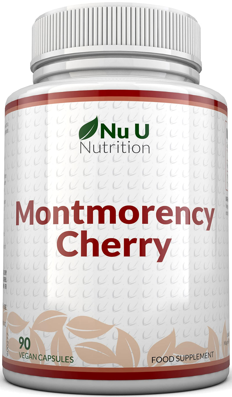 Montmorency Cherry Capsules - 90 Capsules - 6 Week Supply - Natural Tart Cherry Extract - Vegan Friendly with No Added Sugars by Nu U Nutrition - BeesActive Australia