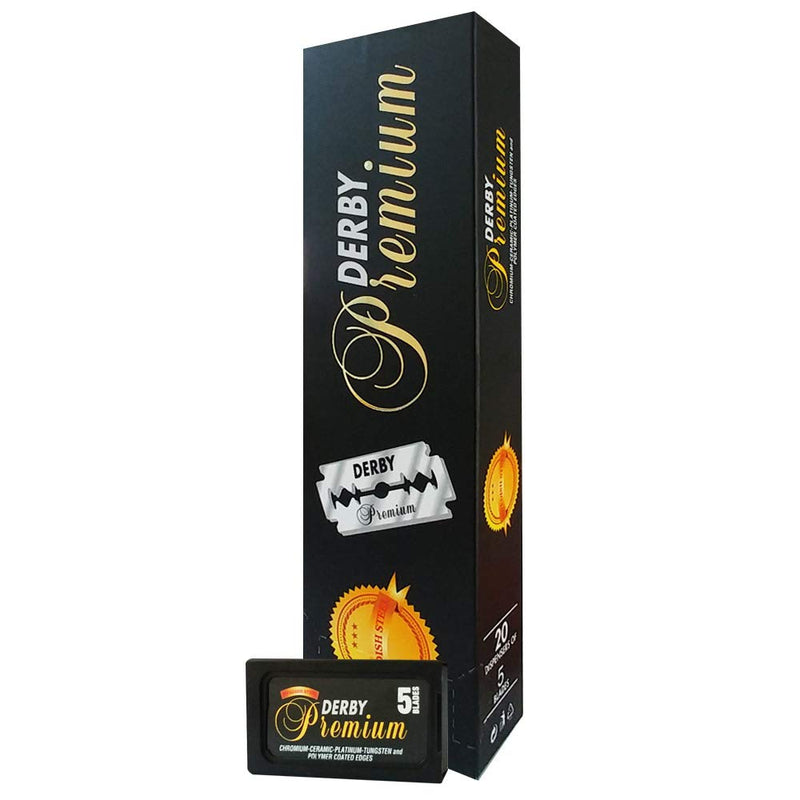 DERBY TOKAI Premium 100 Double Edge Razor Blades, Black, DBYBLK, 5 Count (Pack of 20) - BeesActive Australia