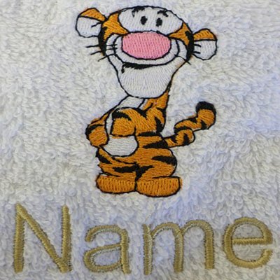 EFY White Baby Hooded Bath Robe or White Hooded Towel with a TIGGER Logo and Name of your choice. (Baby Robe 0-9 months) Baby Robe 0-9 Months - BeesActive Australia