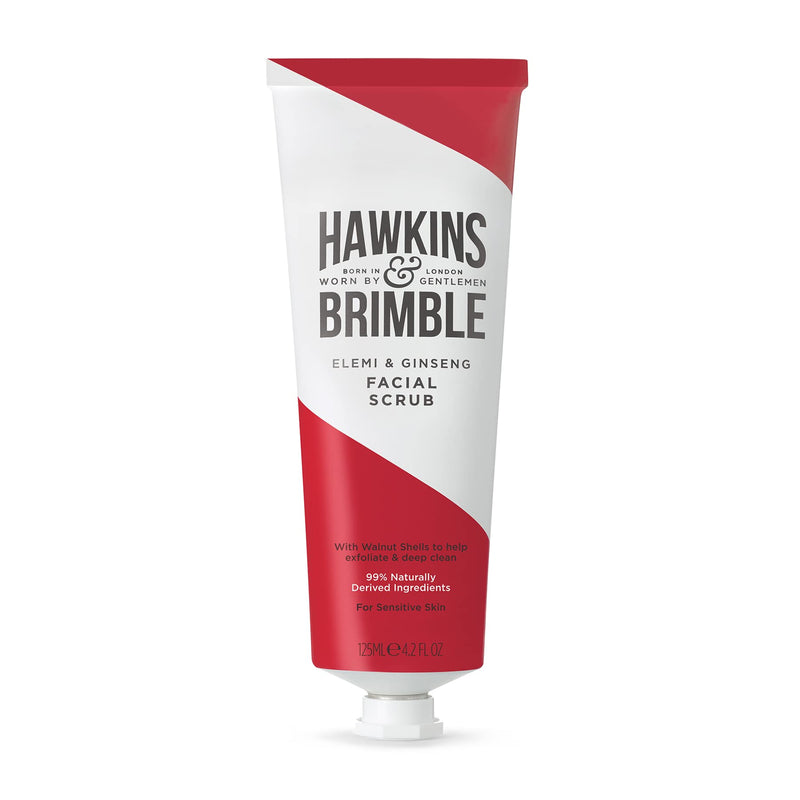 Hawkins & Brimble Mens Facial Scrub 125 ml - Walnut & Almond Pre Skin Face Exfoliator For Men | Pre Shave Lotion - BeesActive Australia