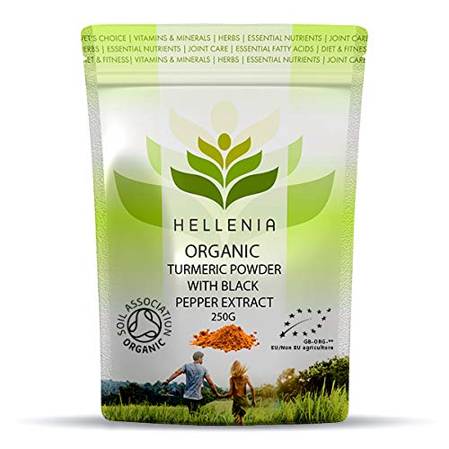 Hellenia Turmeric Powder with Black Pepper Extract (Organic) - 250g - Natural Source of Curcumin - BeesActive Australia