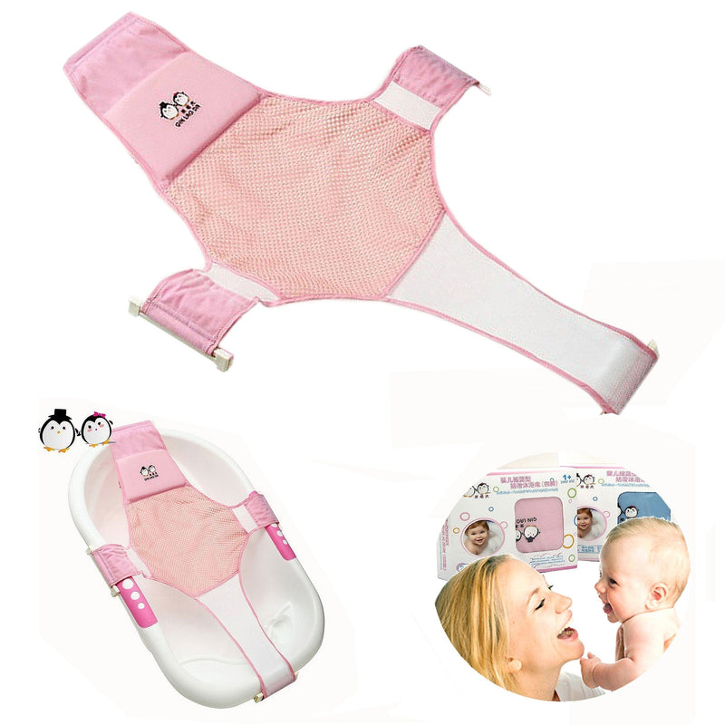 Itian Newborn Baby Infant Bath Seat Support Net Bathtub Sling Shower Mesh Bathing Cradle Seat Support Sling for Tub (Pink) Pink - BeesActive Australia