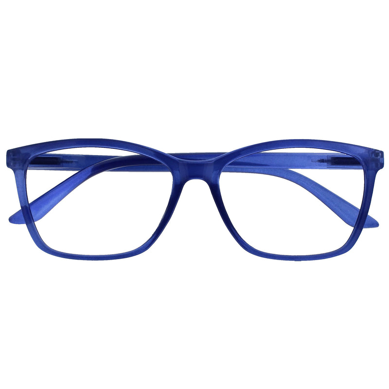 The Reading Glasses Company Bright Blue Readers Large Designer Style Mens Spring Hinges R51-3 +1.00 +1.00 Magnification - BeesActive Australia