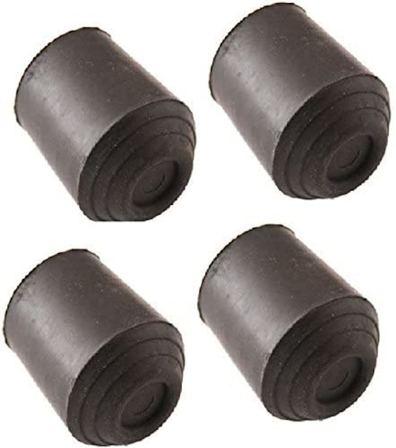 Merriway BH05586 (4 Pcs) Light Duty Rubber Walking Stick Ferrule Protectors Cane Tips, 16mm (5/8 inch) Black - Pack of 4 Pieces - BeesActive Australia