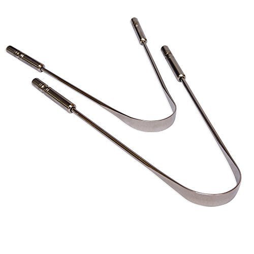 Surgical Grade Set of 2 Stainless Steel Tongue Cleaner | Stainless Steel Tongue Scraper - BeesActive Australia