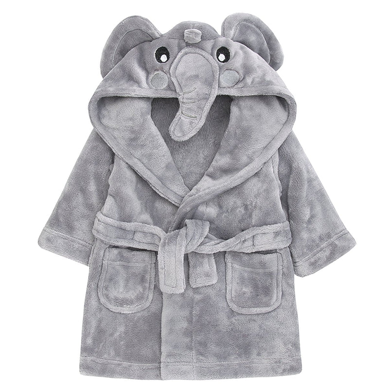 Childrens/Toddlers Soft Fleece Dressing Gown with Animal Hood ~ 6-24 Months 12-18 Months Elephant - BeesActive Australia