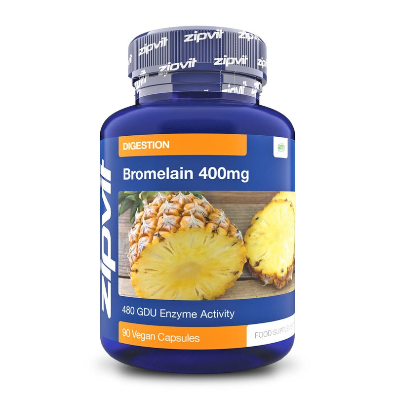 Bromelain 400mg, 90 Vegan Capsules. 6 Weeks Supply. 480 GDU Enzymes. Natural Pineapple Enzyme. - BeesActive Australia