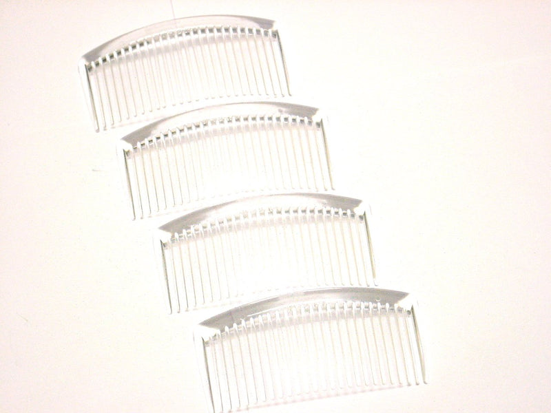 La Peach Fashions Ladies Classic Hair Combs Side Combs Pack Of 4 Combs Large Slide Combs Regular Colours (Clear) - BeesActive Australia