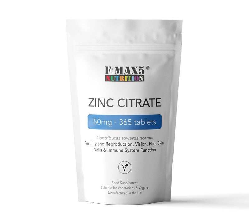 Zinc Citrate 50mg | 120/360 Tablets | One a Day | Easy to Swallow | Immune Health | Food Supplement (360) 360 - BeesActive Australia