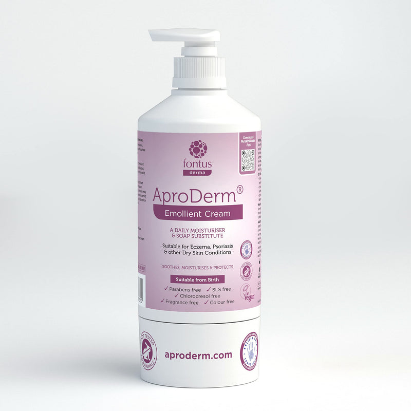 AproDerm Emollient Cream with Pump Dispenser- Suitable for Dry Skin, Dermatitis, and Eczema (500g) - Vegan 500 g (Pack of 1) - BeesActive Australia