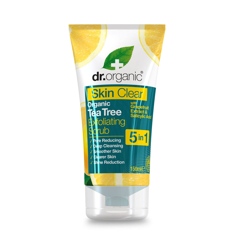 Dr Organic, Organic Skin Clear Face Scrub , Natural , Vegan , Cruelty Free , Paraben & SLS Free , Exfoliating , 150ml - BeesActive Australia