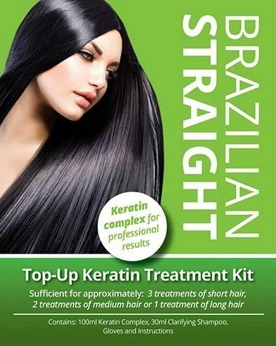 Brazilian Straight Top-Up Keratin Treatment Kit, Home Use Treatment Kit, Salon Quality Hair Straightening / Blow Dry / Smoothing, 100ml - BeesActive Australia