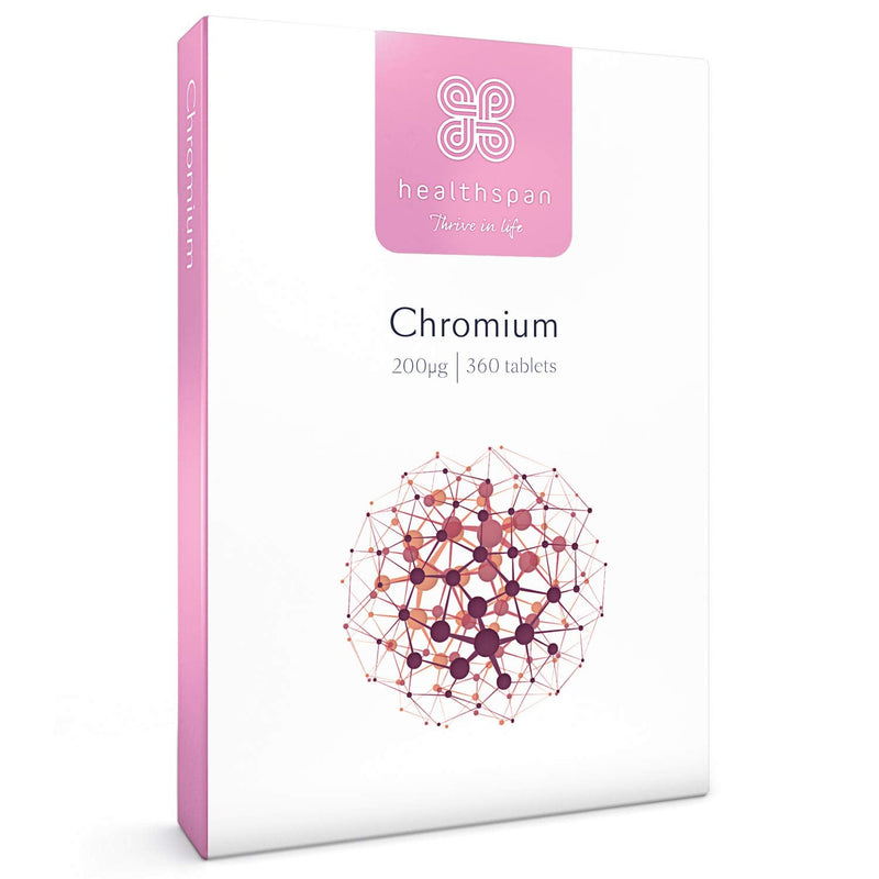 Healthspan Chromium | 360 Tablets | 200µg Vegan Chromium Picolinate | Easy to Absorb | Vegan - BeesActive Australia