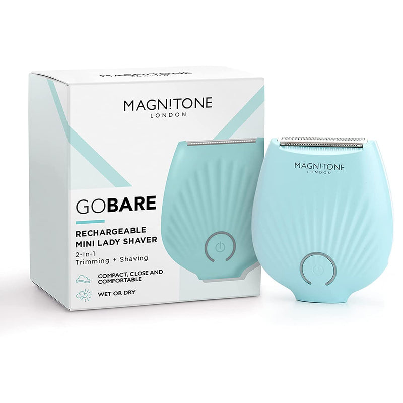 Magnitone GoBare! Rechargeable Waterproof Compact Mini Lady Shaver for Legs, Underarms and Bikini Line - Aqua - BeesActive Australia