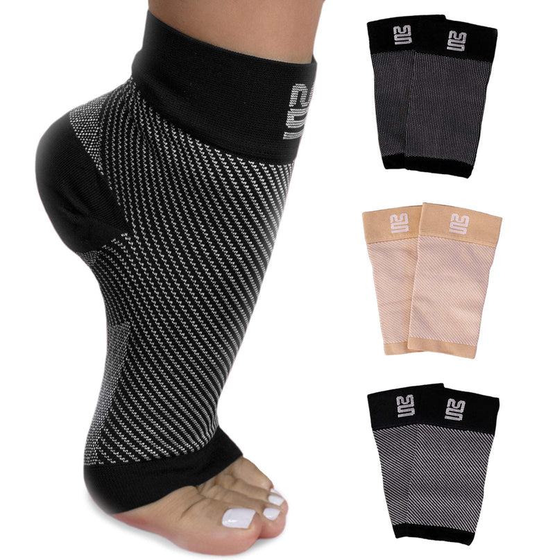 Modetro Socks - 1 ﻿Pair(s) of Ankle Compression Socks for Ankle Support & Foot Discomfort Relief, Dotted Black - Small/ Medium S/M ( 1 Pair ) - BeesActive Australia